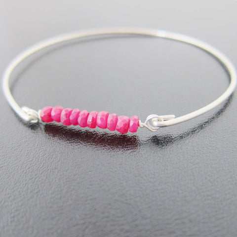 Image of Pink Ruby July Birthstone Bracelet-FrostedWillow