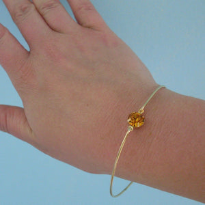 Yellow Rhinestone Bangle Bracelet