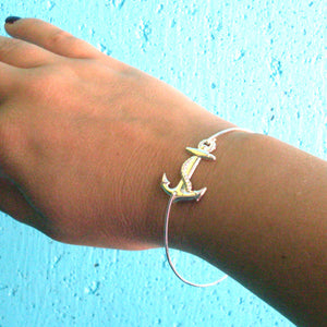 Nautical Anchor Bangle Bracelet