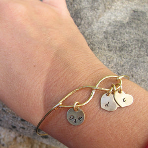 Sentimental Infinity Family Bracelet with Personalized Initial Charms