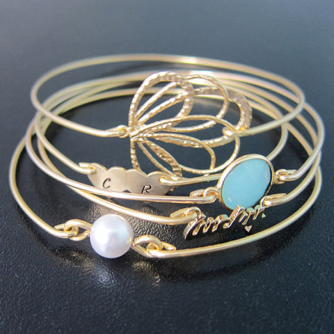 Image of Personalized Initial Heart Bracelet-FrostedWillow