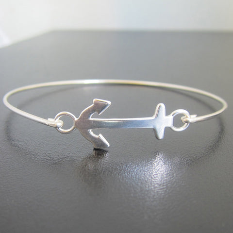 Image of Sterling Silver Anchor Bracelet-FrostedWillow