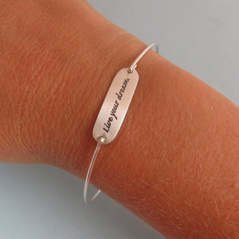 Image of Personalized Graduation Live Your Dream Bracelet-FrostedWillow