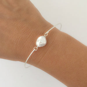 Freeform Cultured Freshwater Pearl Bangle Bracelet