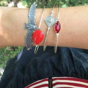 Blood Red Bat Bracelet Set