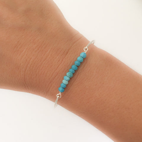Image of Beaded Turquoise Bracelet-FrostedWillow