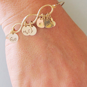 3 Generation Family Bracelet with Personalized Initial Charms
