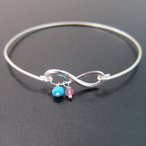 Image of New Mom Personalized Birthstone Infinity Bracelet-FrostedWillow