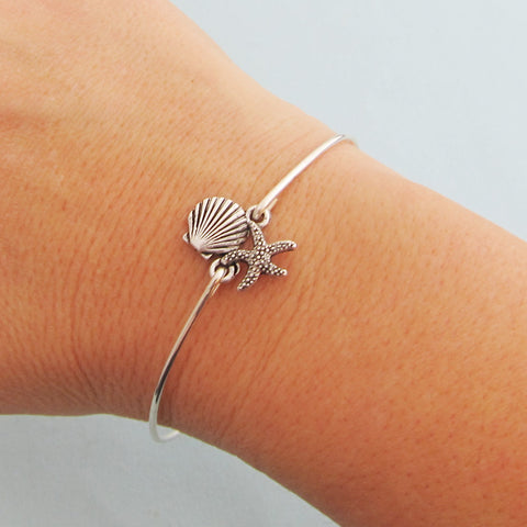 Image of Starfish & Shell Beach Bracelet-FrostedWillow