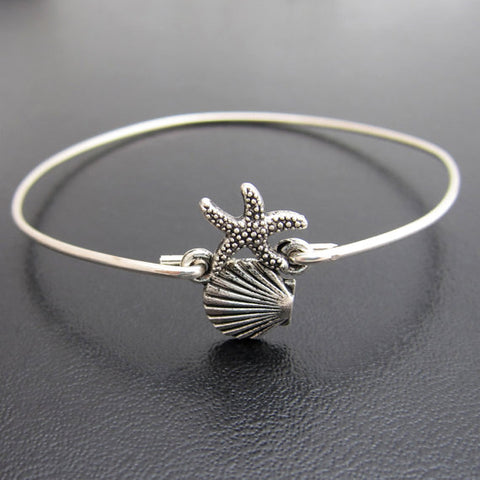 Image of Starfish & Shell Beach Bracelet-FrostedWillow