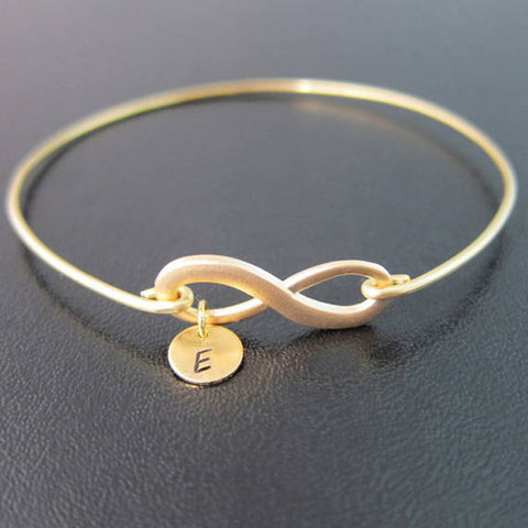 Image of Custom Couples Initials Infinity Bracelet-FrostedWillow