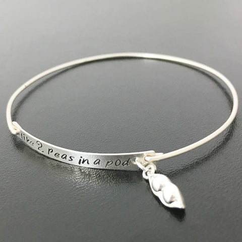 Image of 2 Peas in a Pod Bracelet and Best Friend Jewelry-FrostedWillow