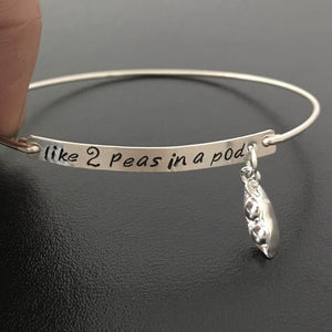 2 Peas in a Pod Bracelet and Best Friend Jewelry-FrostedWillow