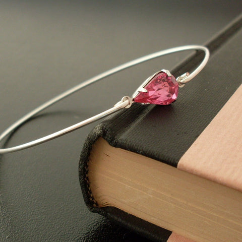 Image of Pink Rhinestone Teardrop Bracelet-FrostedWillow