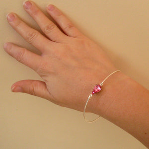 Pink Rhinestone Teardrop Bracelet
