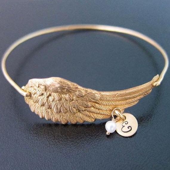 Personalized Wing Bracelet with Birthstones-FrostedWillow