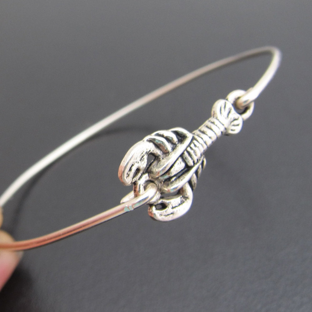 Lobster Bangle Bracelet, Ocean Life, Maine Sea Life Jewelry-FrostedWillow