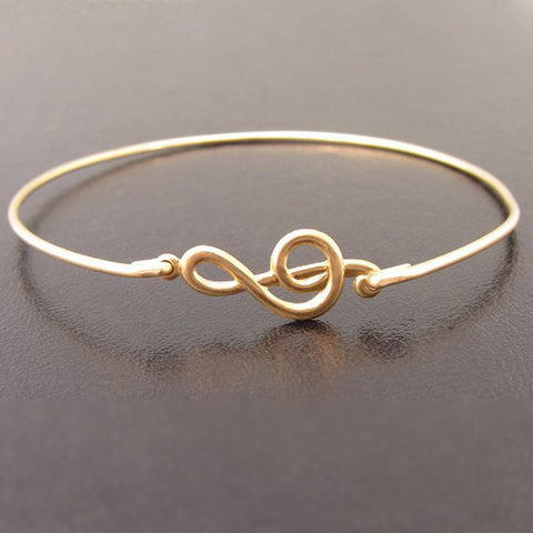Image of Music Treble Clef Bracelet-FrostedWillow