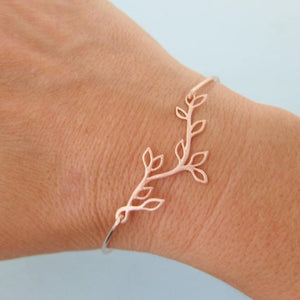 Olive Branch Bangle Bracelet