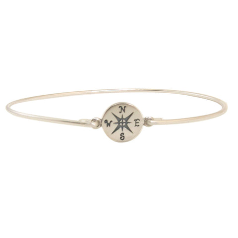 Image of Sterling Silver Compass Bracelet-FrostedWillow