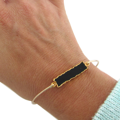 Image of Gold Filled Black Onyx Bracelet-FrostedWillow