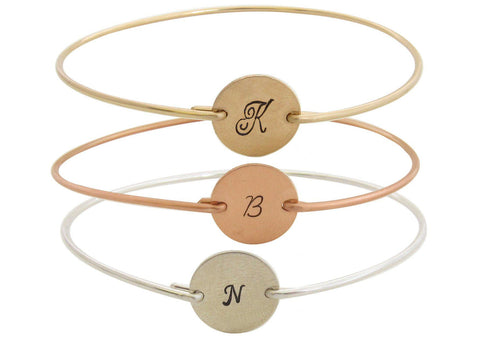 Image of Personalized Initial Bracelets for Bridesmaids Jewelry Gift Idea-FrostedWillow