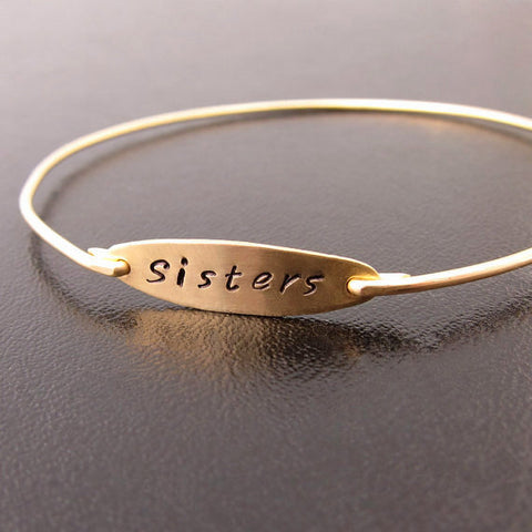 Image of Hand Stamped Sisters Bracelet-FrostedWillow