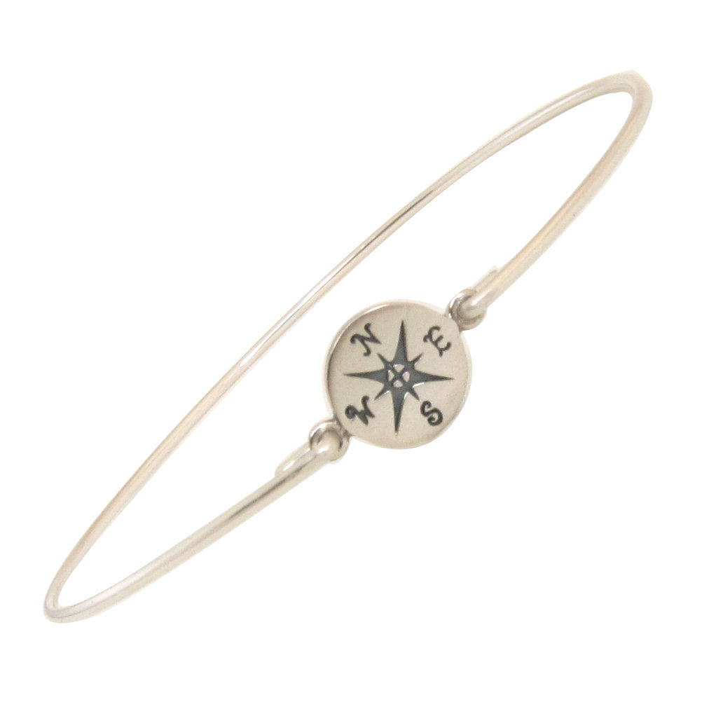Sterling Silver Compass Bracelet-FrostedWillow