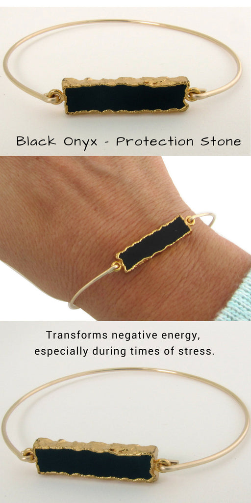 Gold Filled Black Onyx Bracelet-FrostedWillow