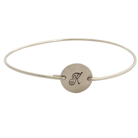 Image of Personalized Hand Stamped Initial Bracelet-FrostedWillow