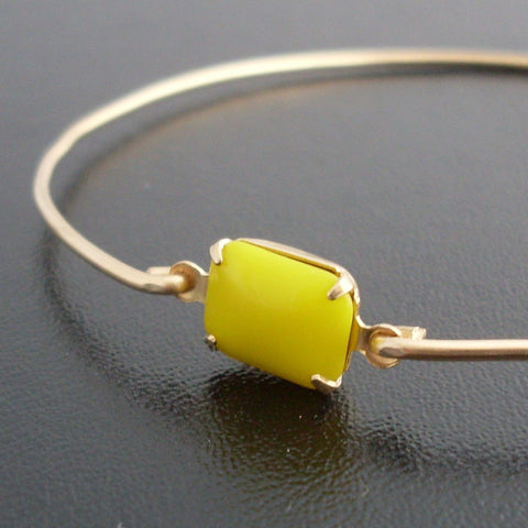 Image of Sunshine Yellow Bangle Bracelet-FrostedWillow