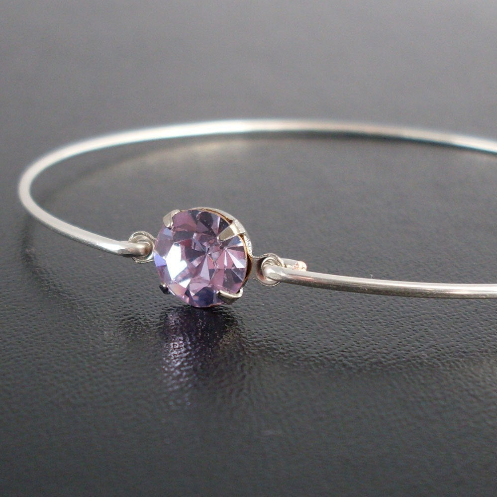 Lilac Glass Stone Bracelet-FrostedWillow