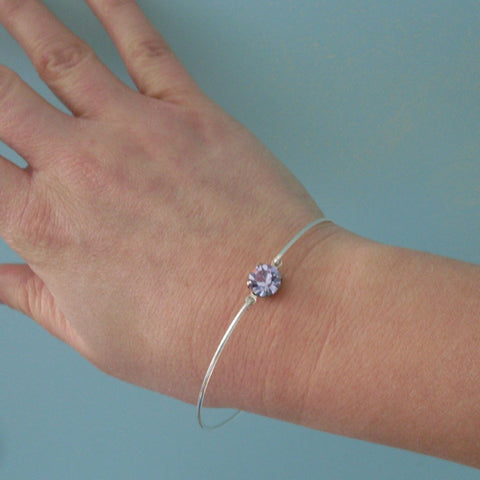 Image of Lilac Glass Stone Bracelet-FrostedWillow