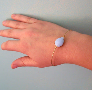 Lilac Teardrop Glass Stone Bracelet