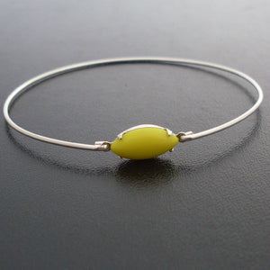 Lemon Yellow Glass Stone Bangle Bracelet