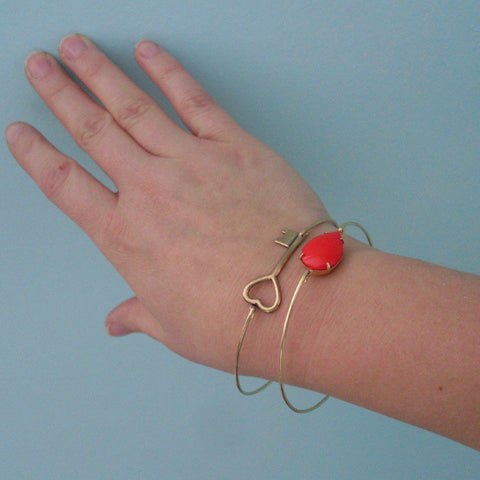 Image of Key to My Hear Romantic Bracelet Set-FrostedWillow