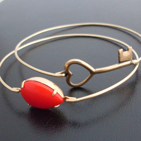 Image of Key to My Hear Romantic Bracelet Set-FrostedWillow