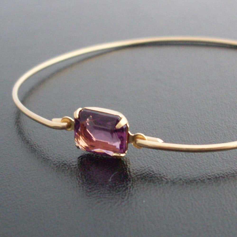 Purple Glass Stone Bracelet-FrostedWillow