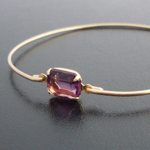 Image of Purple Glass Stone Bracelet-FrostedWillow