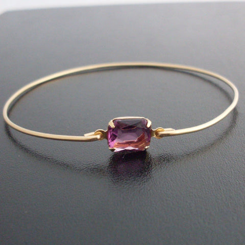 Image of Purple Glass Stone Bracelet-FrostedWillow
