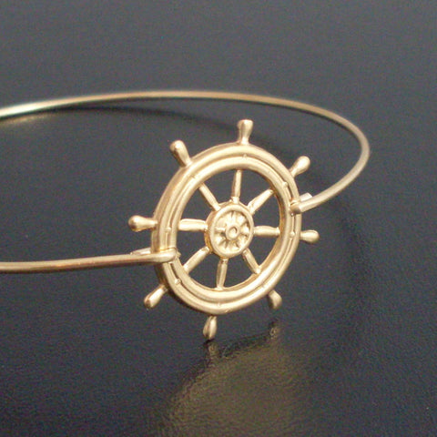 Image of Nautical Ship Wheel Bracelet-FrostedWillow