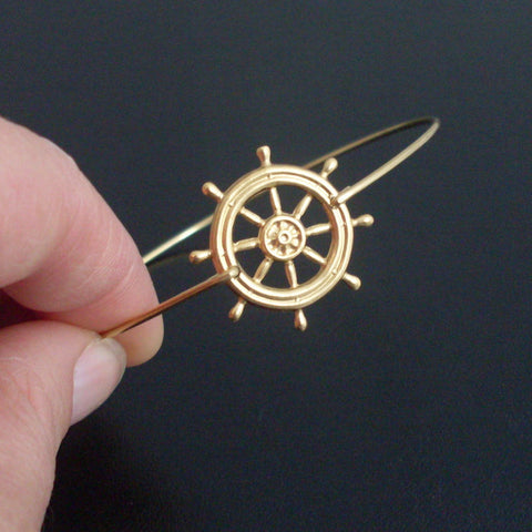Image of Ship Steering Wheel Bracelet-FrostedWillow