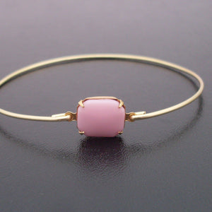 Pink Glass Stone Bracelet-FrostedWillow