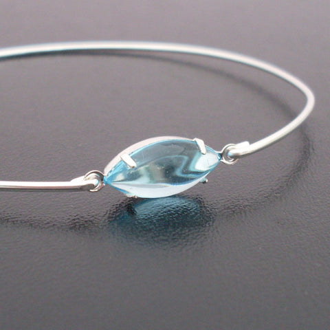 Image of Aqua Blue Glass Stone Bracelet-FrostedWillow