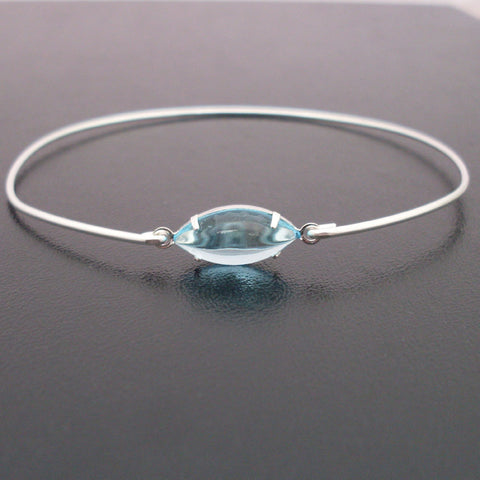 Image of Aqua Blue Glass Stone Bracelet-FrostedWillow