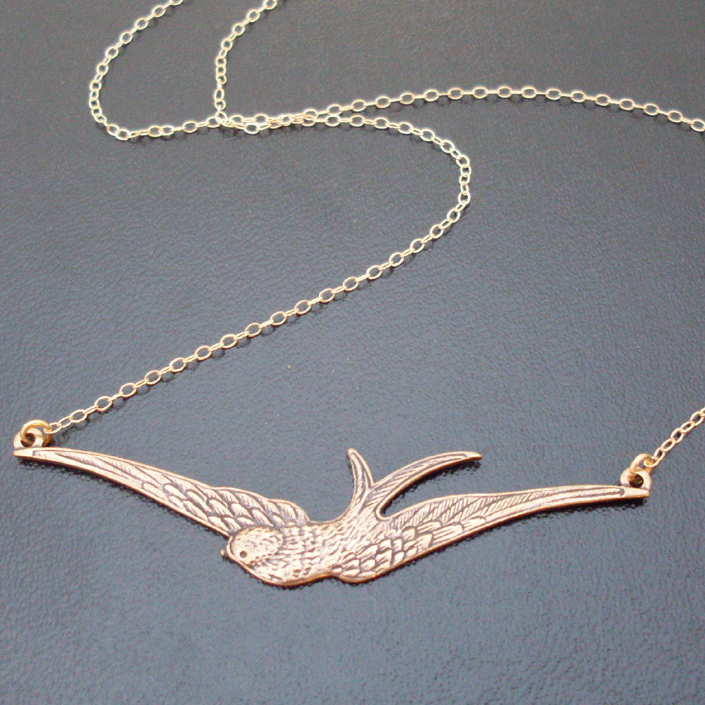 Swallow Necklace-FrostedWillow
