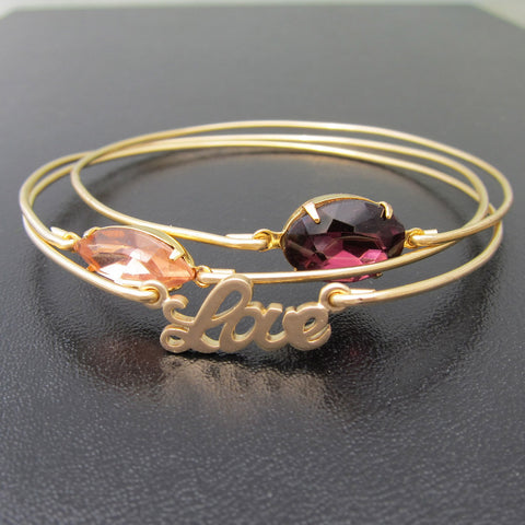 Image of Love Sweet Love Bangle Bracelet Set-FrostedWillow