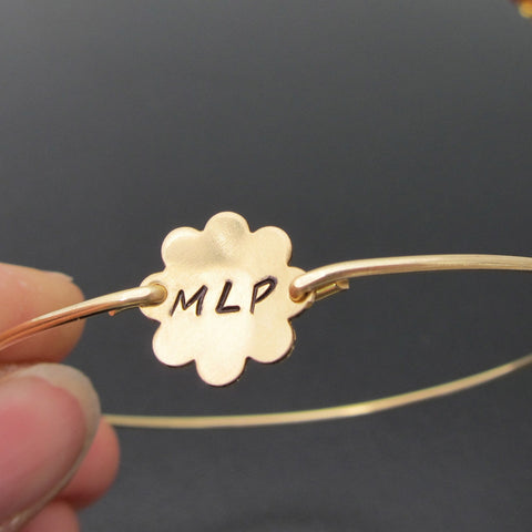 Image of Monogram Flower Bracelet-FrostedWillow
