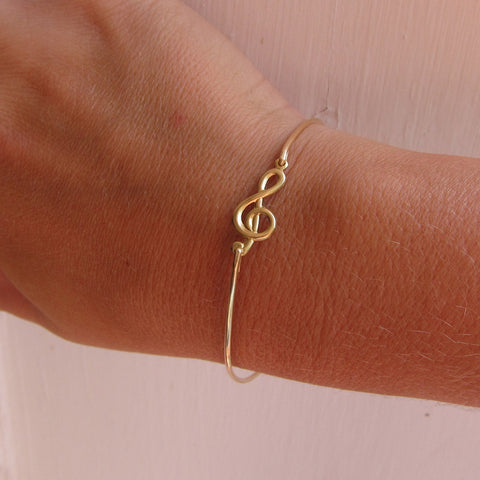 Image of Music Treble Clef Bracelet-FrostedWillow