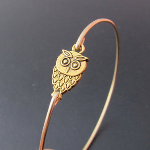 Owl Bangle Bracelet-FrostedWillow